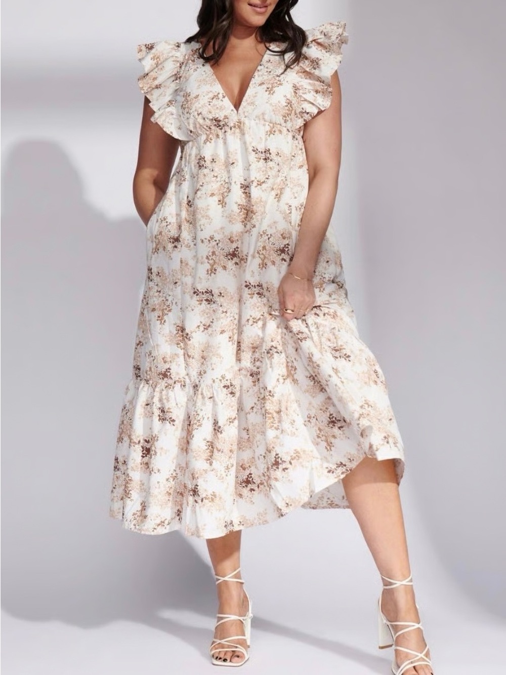 NEW Abercrombie & Fitch flutter-sleeve midi dress XXXL